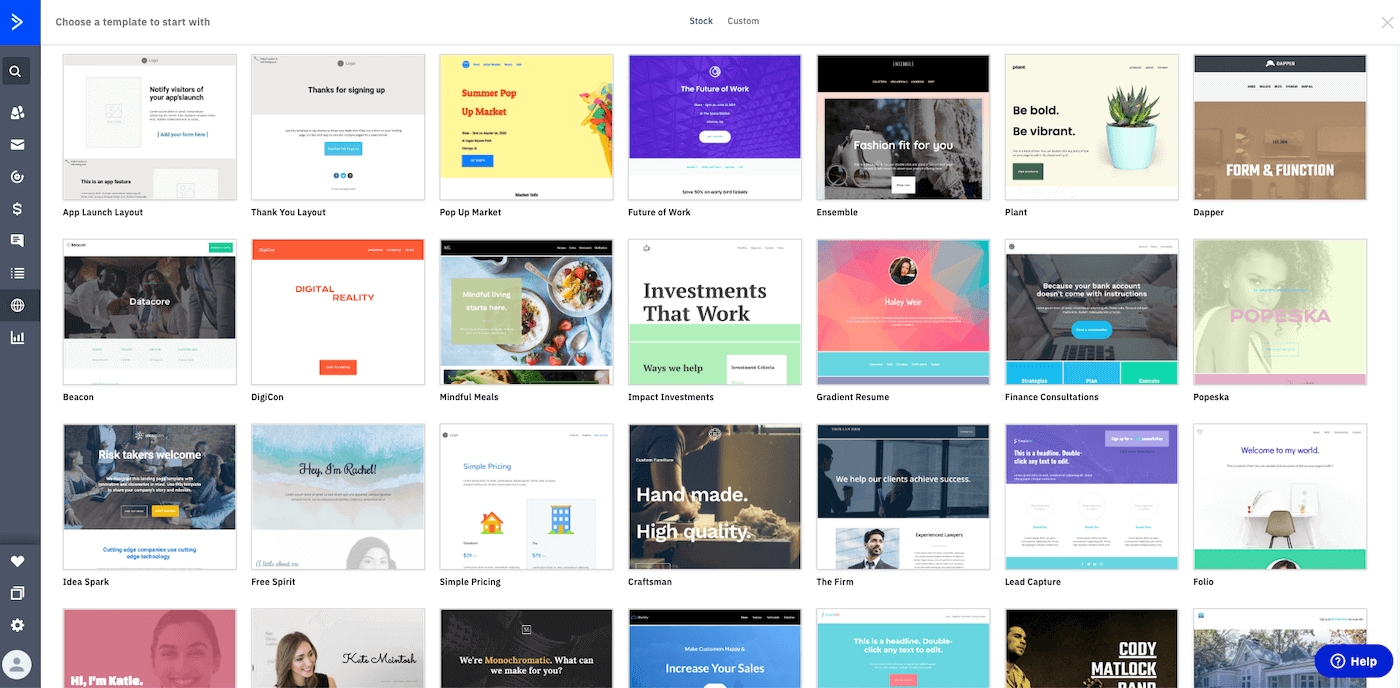 exemplos de modelos de landing page da activecampaign